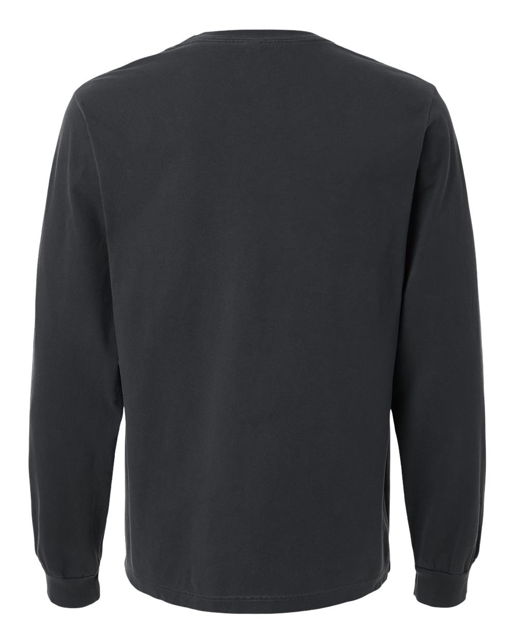 Unisex Heavyweight Garment-Dyed Long Sleeve Tee - Back - B08406102 - Washed Black