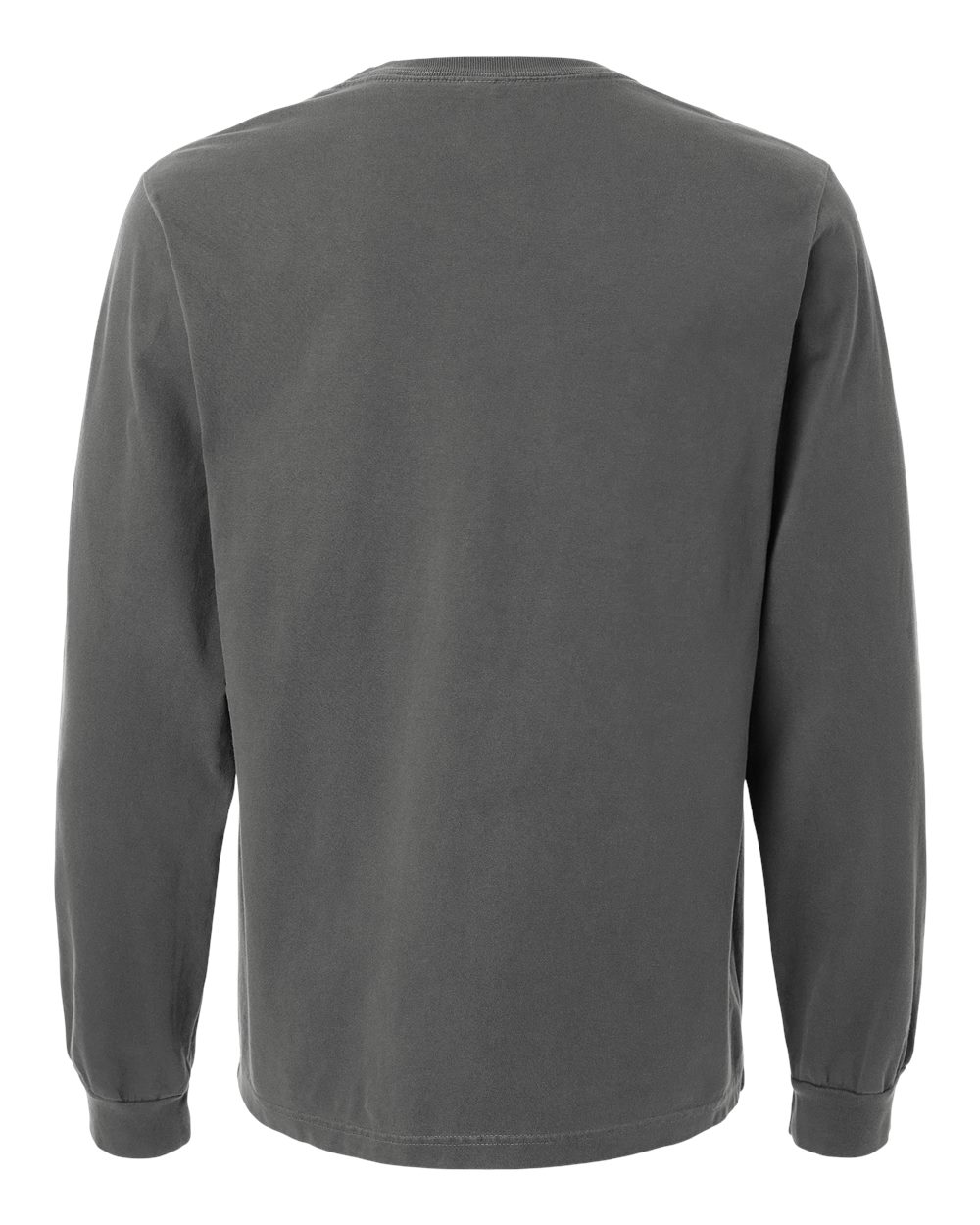 Unisex Heavyweight Garment-Dyed Long Sleeve Tee - Back - B08406592 - Washed Charcoal