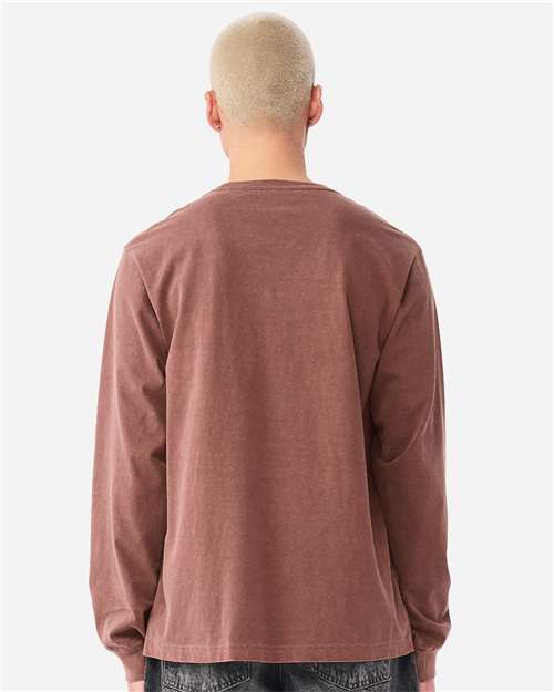 Unisex Heavyweight Garment-Dyed Long Sleeve Tee - OnModelBack - B08406602 - Washed Chestnut