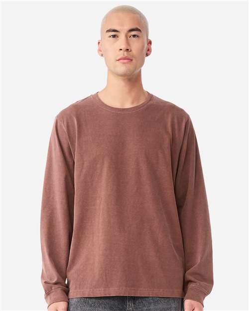 Unisex Heavyweight Garment-Dyed Long Sleeve Tee - OnModelFront - B08406602 - Washed Chestnut