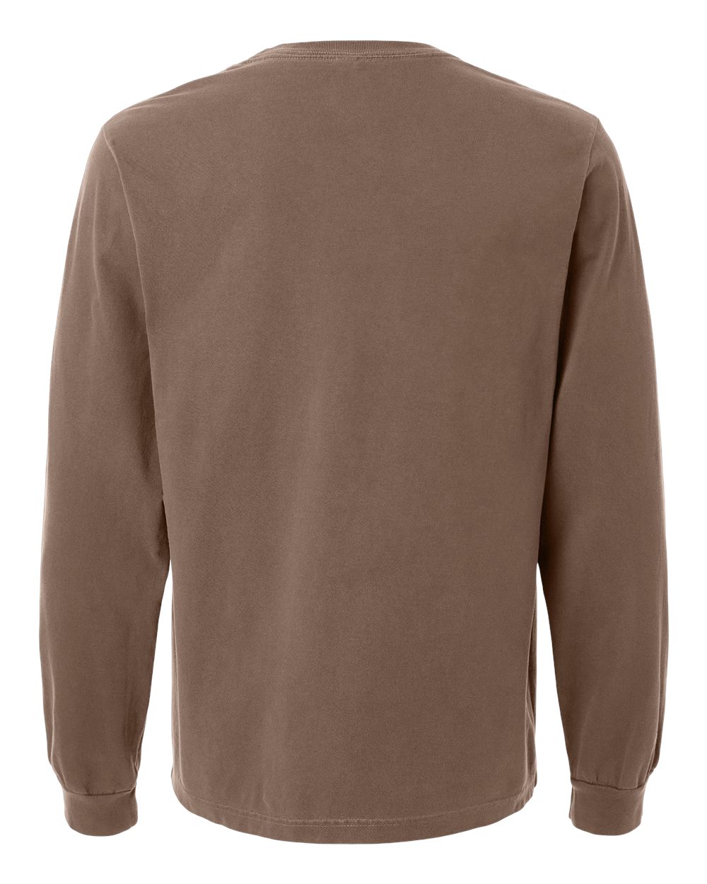 Unisex Heavyweight Garment-Dyed Long Sleeve Tee - Back - B08406112 - Washed Cocoa