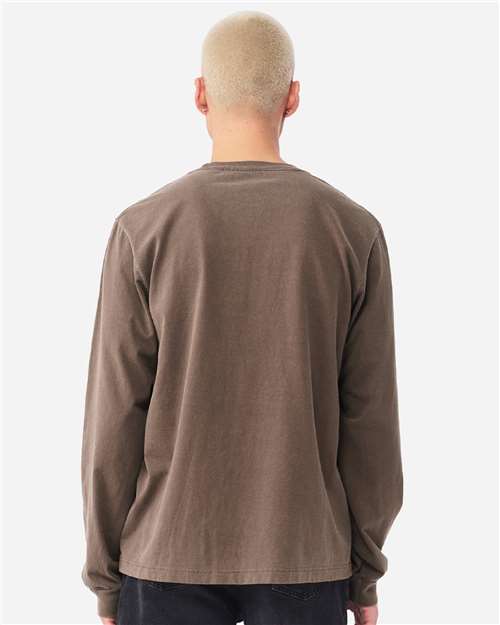 Unisex Heavyweight Garment-Dyed Long Sleeve Tee - OnModelBack - B08406112 - Washed Cocoa