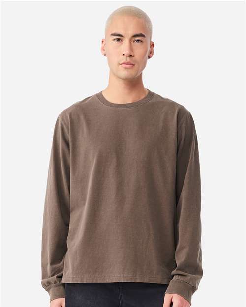 Unisex Heavyweight Garment-Dyed Long Sleeve Tee - OnModelFront - B08406112 - Washed Cocoa