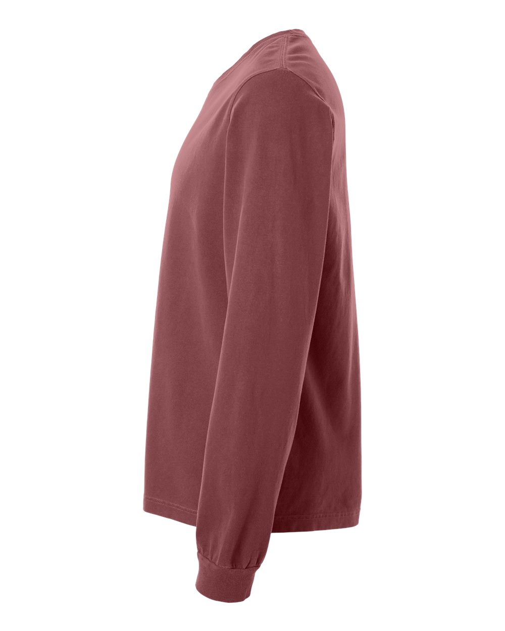 Unisex Heavyweight Garment-Dyed Long Sleeve Tee - DirectSide - B08406532 - Washed Maroon