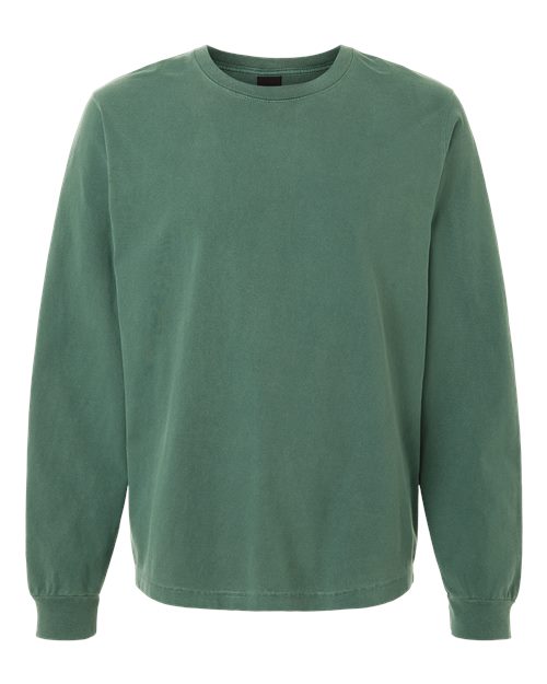 Unisex Heavyweight Garment-Dyed Long Sleeve Tee - Front - B08406542 - Washed Pine