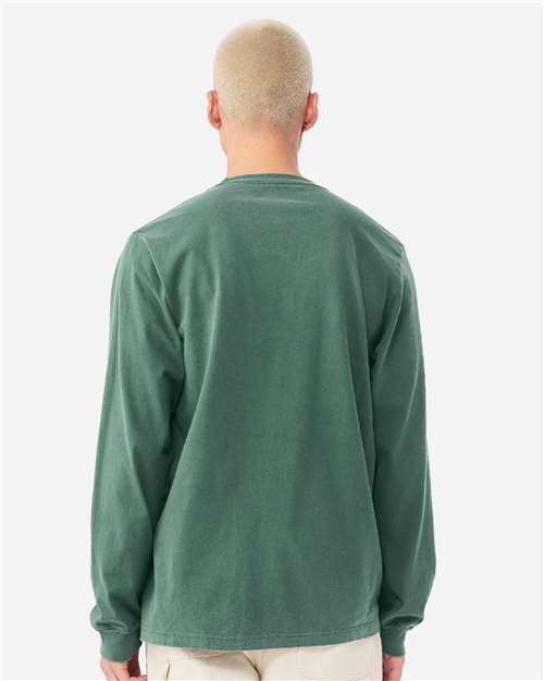 Unisex Heavyweight Garment-Dyed Long Sleeve Tee - OnModelBack - B08406542 - Washed Pine