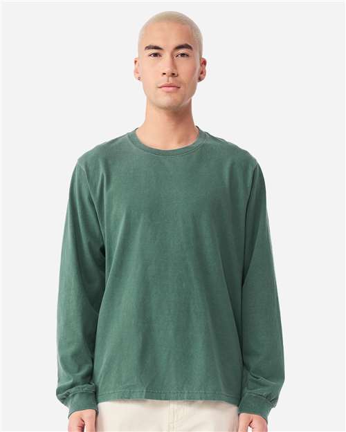 Unisex Heavyweight Garment-Dyed Long Sleeve Tee - OnModelFront - B08406542 - Washed Pine