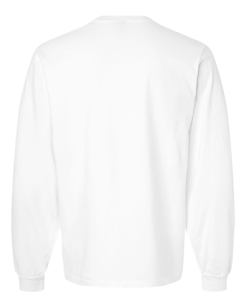 Unisex Heavyweight Garment-Dyed Long Sleeve Tee - Back - B08406132 - White