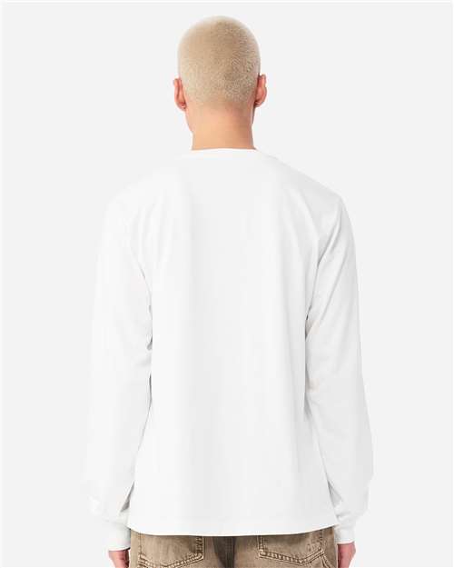 Unisex Heavyweight Garment-Dyed Long Sleeve Tee - OnModelBack - B08406132 - White