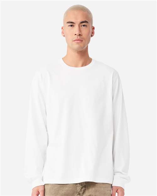 Unisex Heavyweight Garment-Dyed Long Sleeve Tee - OnModelFront - B08406132 - White