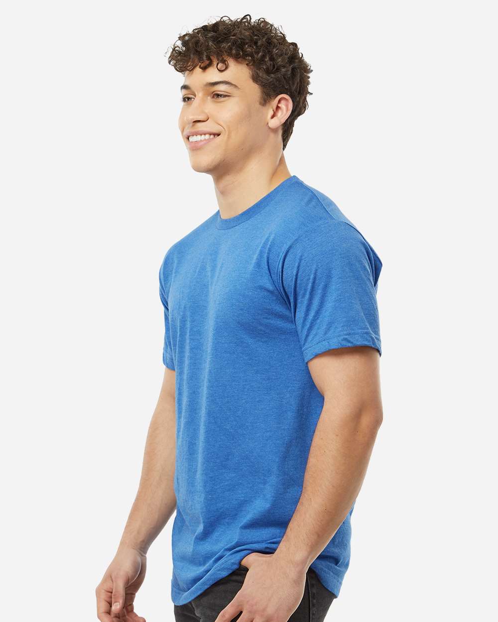 Fine Jersey T-Shirt - OnModelSide - B10259772 - Heather Turquoise