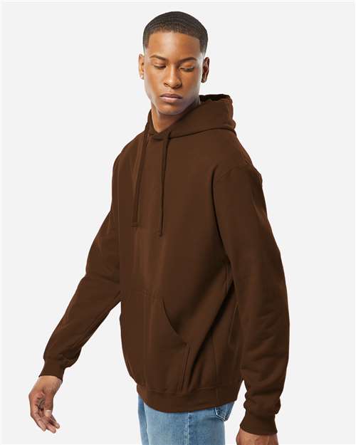 Unisex Fleece Hooded Sweatshirt - OnModelSide - B31359562 - Brown