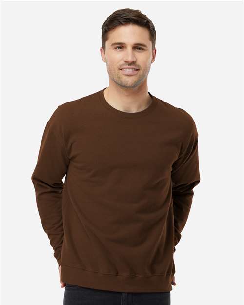 Unisex Fleece Crewneck Sweatshirt - OnModelFront - B10459562 - Brown