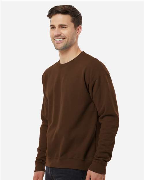 Unisex Fleece Crewneck Sweatshirt - OnModelSide - B10459562 - Brown