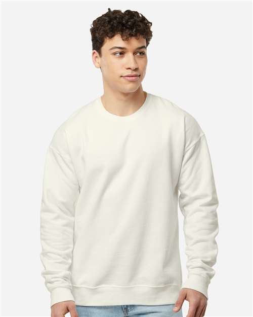 Unisex Fleece Crewneck Sweatshirt - OnModelFront - B10459232 - Natural
