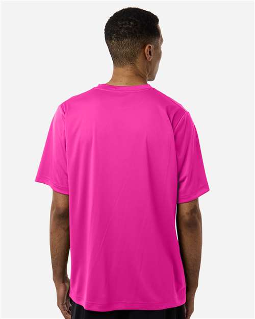 Unisex Capital Performance T-Shirt - OnModelBack - B254A7112 - Bright Magenta