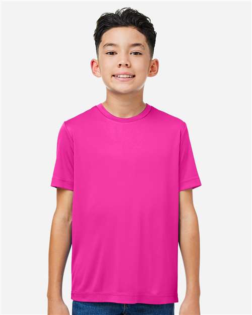 Youth Capital Performance T-Shirt - OnModelFront - B268A7312 - Bright Magenta