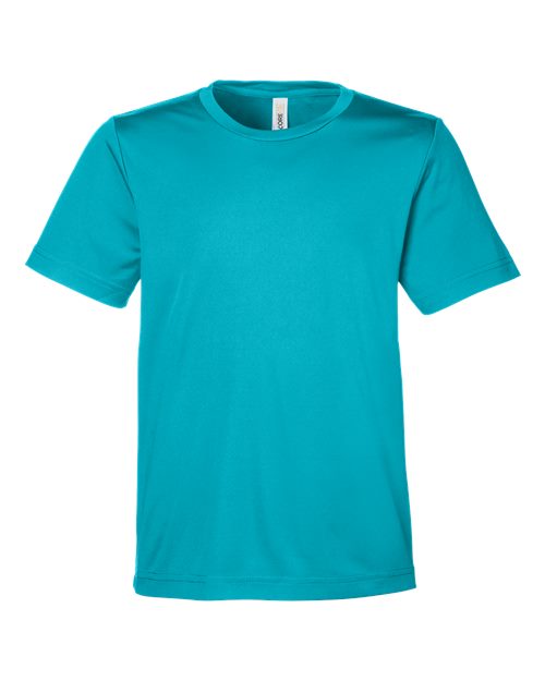 Youth Capital Performance T-Shirt - Front - B268A7992 - Clear Teal