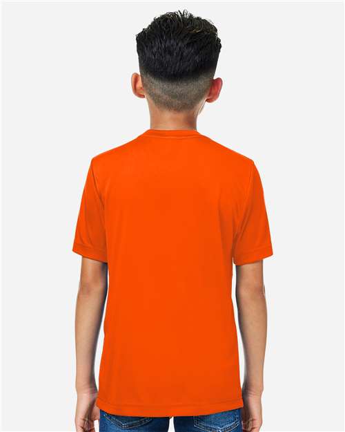Youth Capital Performance T-Shirt - OnModelBack - B268A7682 - Safety Orange