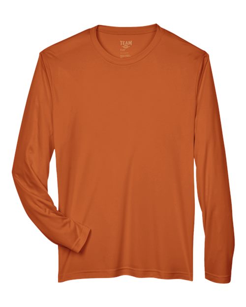 Men's Zone Performance Long Sleeve T-Shirt - Front - B675D9682 - Sport Burnt Orange