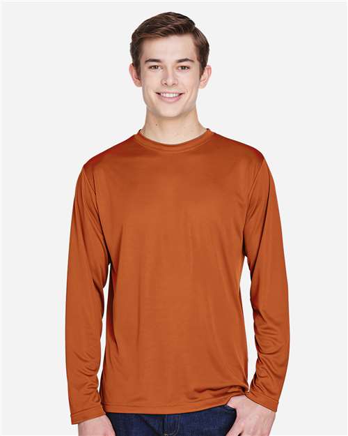 Men's Zone Performance Long Sleeve T-Shirt - OnModelFront - B675D9682 - Sport Burnt Orange