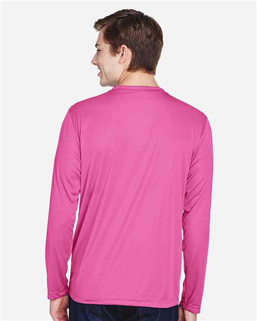 Men's Zone Performance Long Sleeve T-Shirt - OnModelBack - B675D9302 - Sport Charity Pink