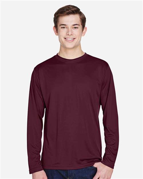 Men's Zone Performance Long Sleeve T-Shirt - OnModelFront - B675D9522 - Sport Dark Maroon