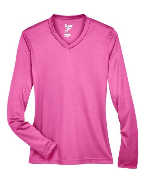 Women's Zone Performance Long Sleeve T-Shirt - Front - B681D9302 - Sport Charity Pink