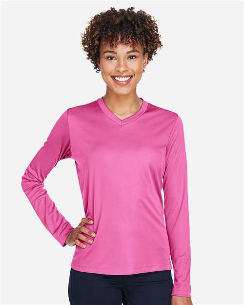 Women's Zone Performance Long Sleeve T-Shirt - OnModelFront - B681D9302 - Sport Charity Pink