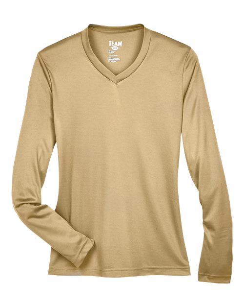 Women's Zone Performance Long Sleeve T-Shirt - Front - B681D9402 - Sport Vegas Gold