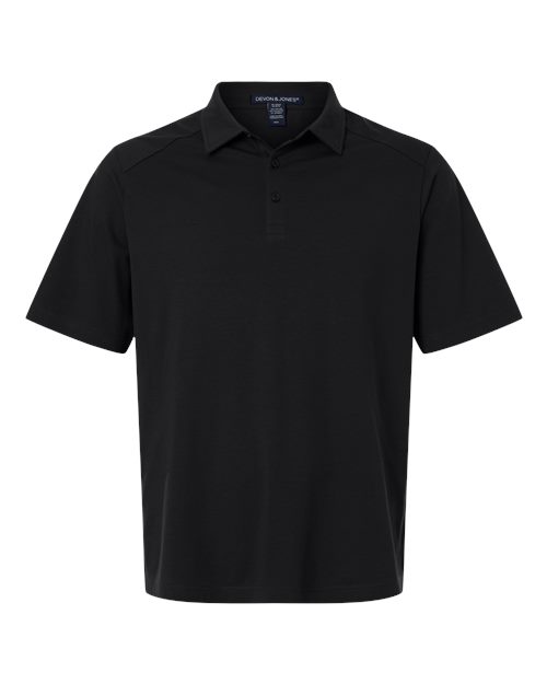 Men's Seaton Pebble Textured Polo - Front - B001B2503 - Black