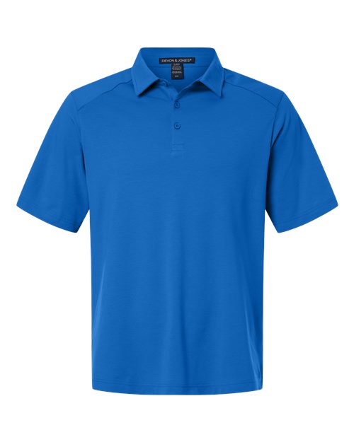 Men's Seaton Pebble Textured Polo - Front - B001B2253 - French Blue