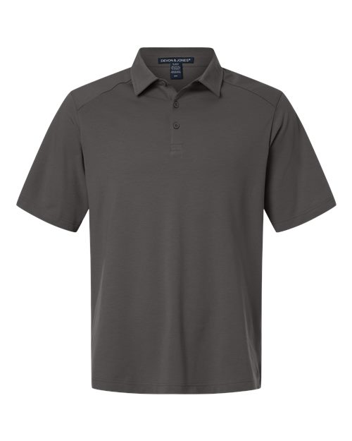 Men's Seaton Pebble Textured Polo - Front - B001B2133 - Graphite