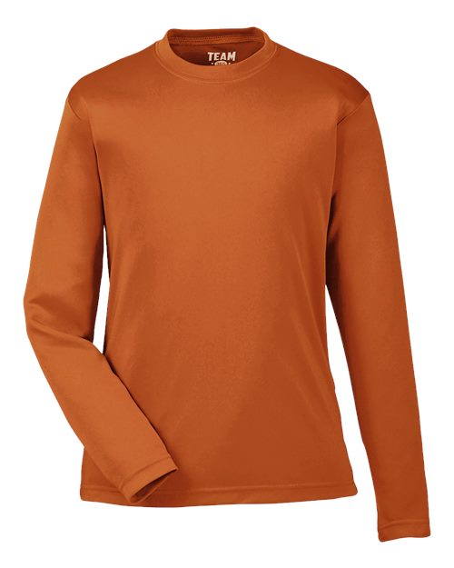 Youth Zone Performance Long Sleeve T-Shirt - Front - B684D9642 - Sport Burnt Orange