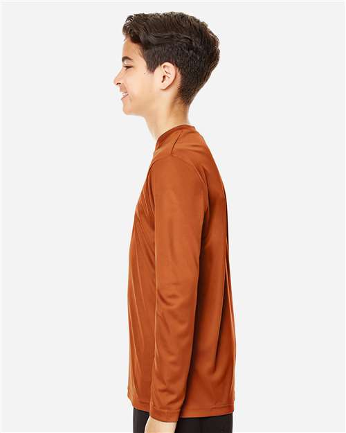Youth Zone Performance Long Sleeve T-Shirt - OnModelSide - B684D9642 - Sport Burnt Orange