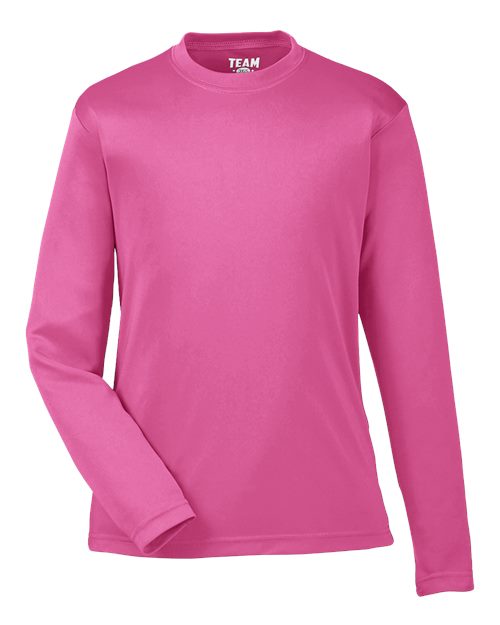 Youth Zone Performance Long Sleeve T-Shirt - Front - B684D9302 - Sport Charity Pink