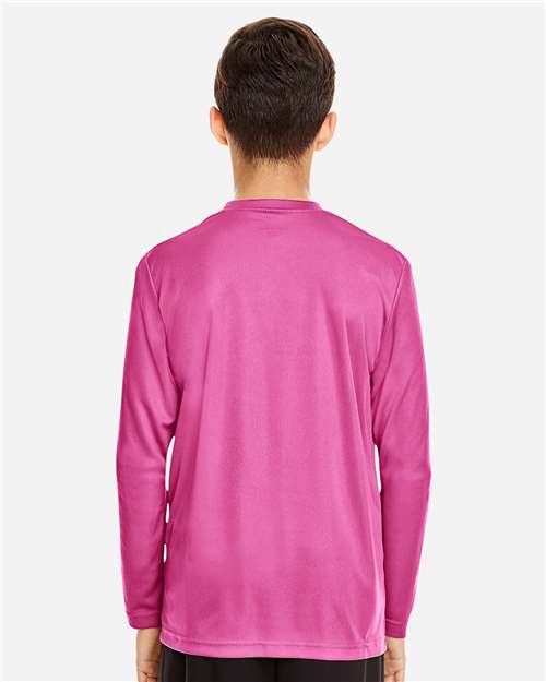 Youth Zone Performance Long Sleeve T-Shirt - OnModelBack - B684D9302 - Sport Charity Pink