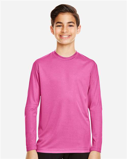 Youth Zone Performance Long Sleeve T-Shirt - OnModelFront - B684D9302 - Sport Charity Pink