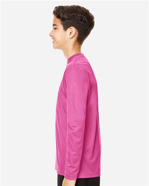Youth Zone Performance Long Sleeve T-Shirt - OnModelSide - B684D9302 - Sport Charity Pink
