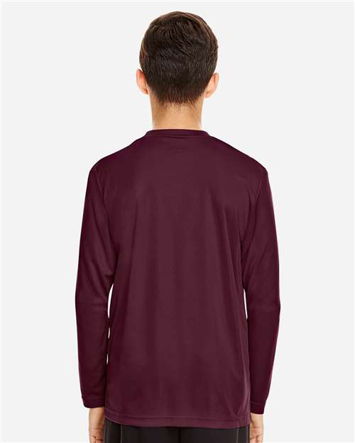 Youth Zone Performance Long Sleeve T-Shirt - OnModelBack - B684D9522 - Sport Dark Maroon