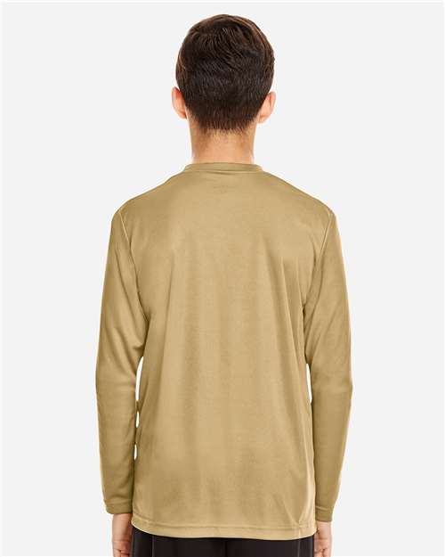 Youth Zone Performance Long Sleeve T-Shirt - OnModelBack - B684D9402 - Sport Vegas Gold