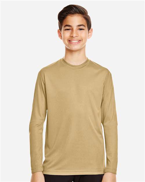 Youth Zone Performance Long Sleeve T-Shirt - OnModelFront - B684D9402 - Sport Vegas Gold