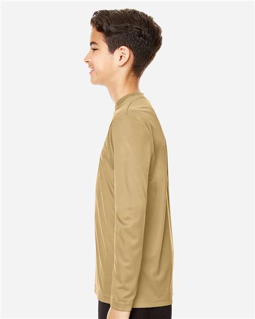 Youth Zone Performance Long Sleeve T-Shirt - OnModelSide - B684D9402 - Sport Vegas Gold