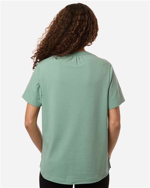 Women's Seaton Pebble Textured Polo - OnModelBack - B002B2612 - Balsam Green