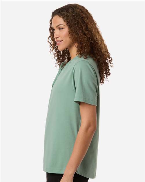 Women's Seaton Pebble Textured Polo - OnModelSide - B002B2612 - Balsam Green