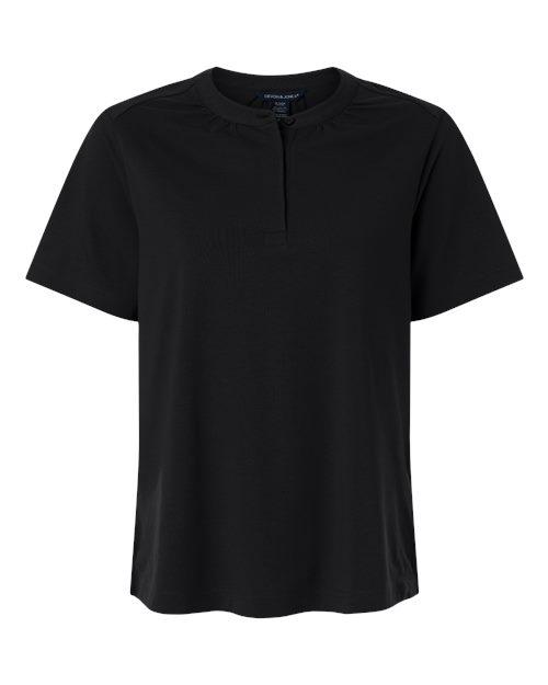 Women's Seaton Pebble Textured Polo - Front - B002B2502 - Black