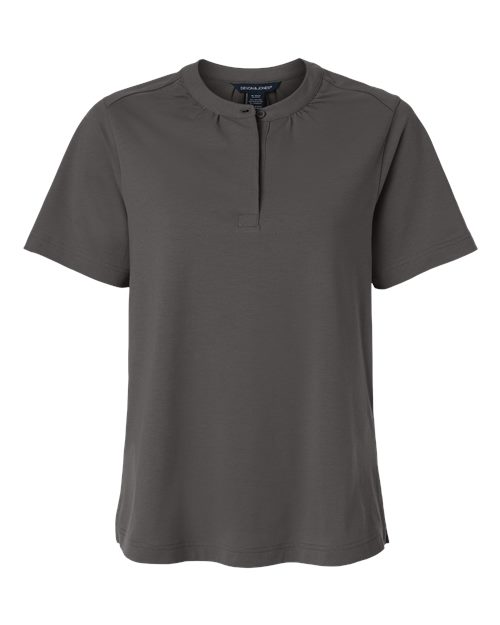 Women's Seaton Pebble Textured Polo - Front - B002B2132 - Graphite