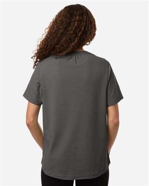 Women's Seaton Pebble Textured Polo - OnModelBack - B002B2132 - Graphite