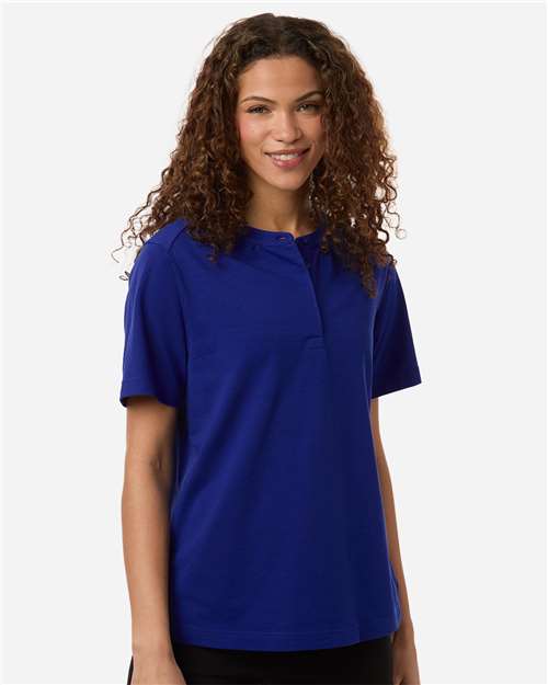 Women's Seaton Pebble Textured Polo - OnModelFront - B002B2752 - Midnight Royal