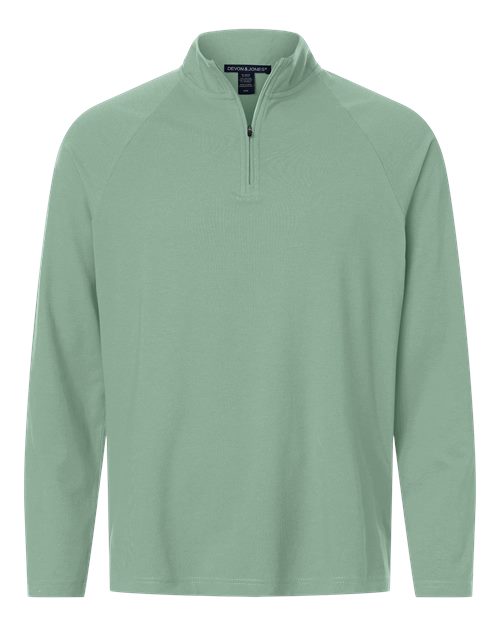 Men's Seaton Pebble Textured Quarter-Zip Pullover - Front - B003B2613 - Balsam Green